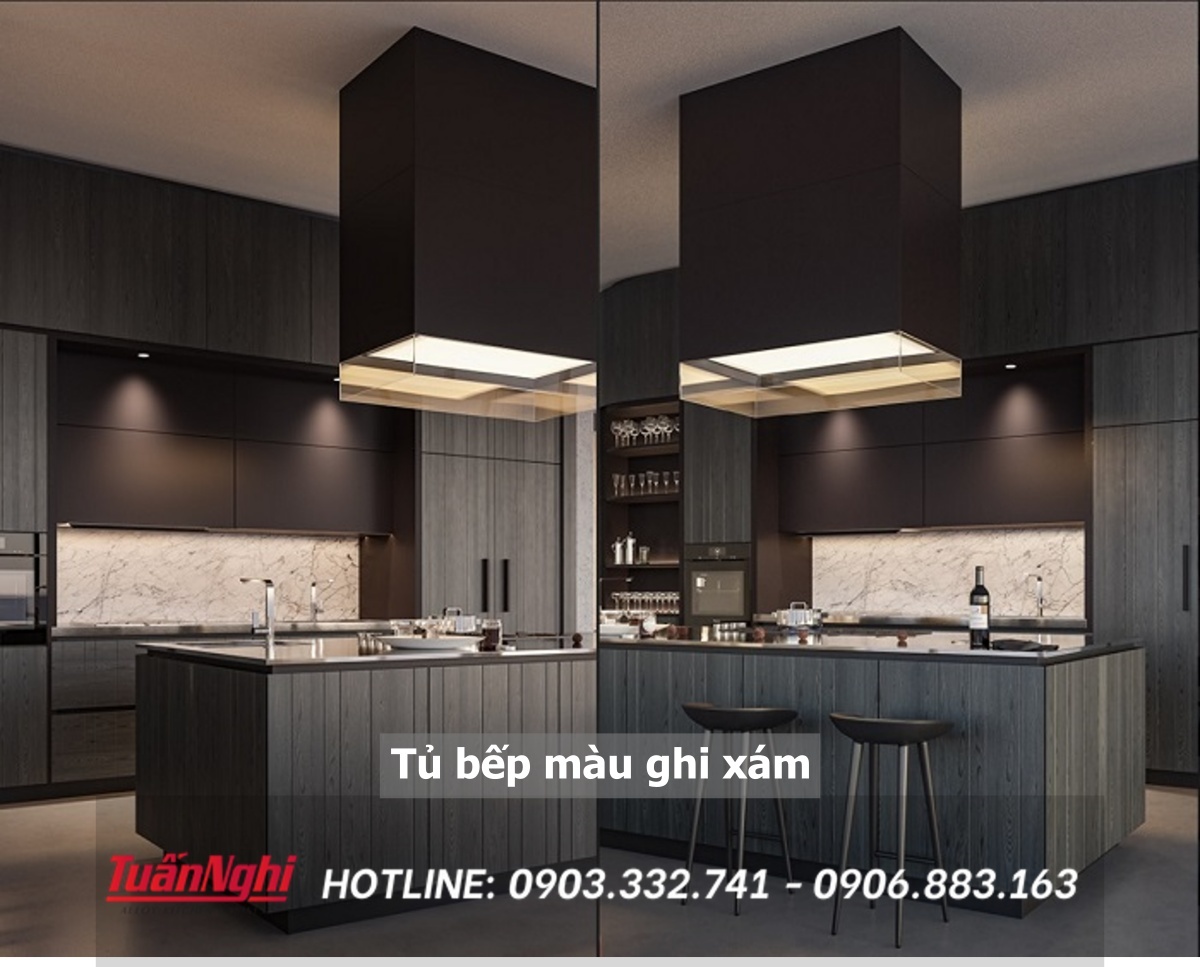 15+ Mẫu Tủ Bếp Màu Ghi Xám Sang Trọng Cho Căn Bếp 2023 22 Tủ bếp màu ghi xám