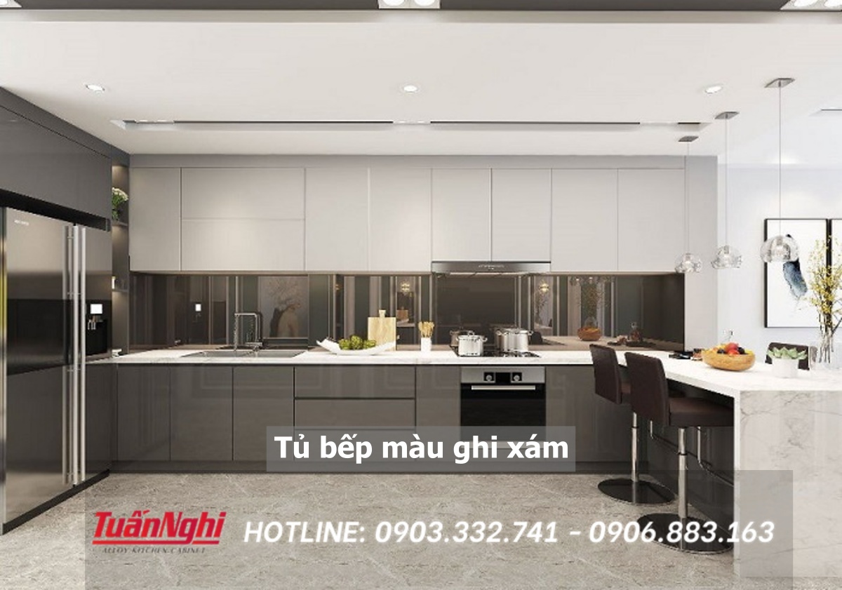 15+ Mẫu Tủ Bếp Màu Ghi Xám Sang Trọng Cho Căn Bếp 2023 20 Tủ bếp màu ghi xám