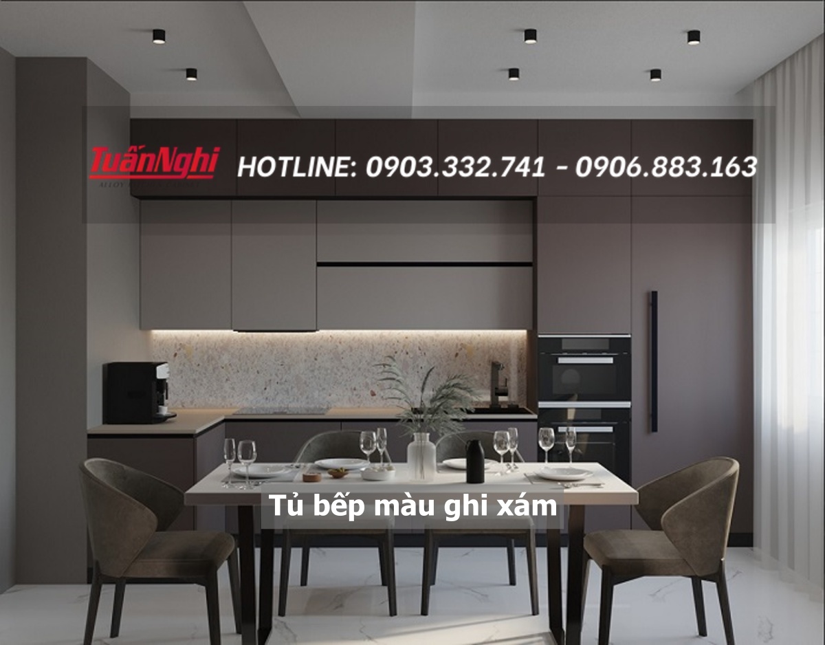 15+ Mẫu Tủ Bếp Màu Ghi Xám Sang Trọng Cho Căn Bếp 2023 19 Tủ bếp màu ghi xám