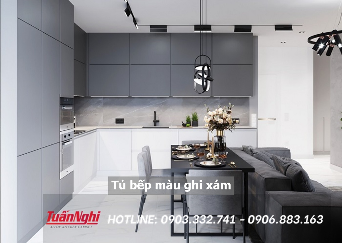 15+ Mẫu Tủ Bếp Màu Ghi Xám Sang Trọng Cho Căn Bếp 2023 18 Tủ bếp màu ghi xám