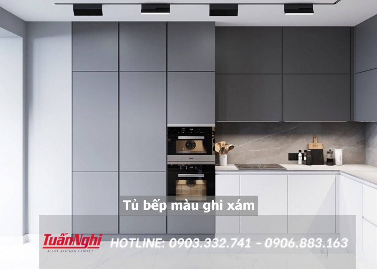 15+ Mẫu Tủ Bếp Màu Ghi Xám Sang Trọng Cho Căn Bếp 2023 17 Tủ bếp màu ghi xám