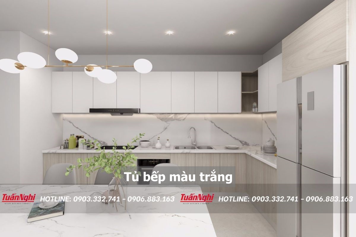 Tủ bếp màu trắng