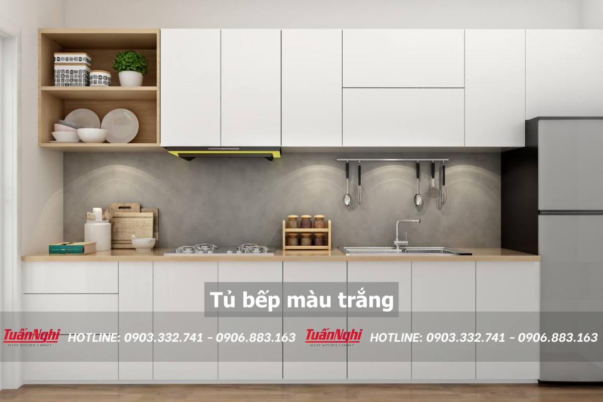 Tủ bếp màu trắng