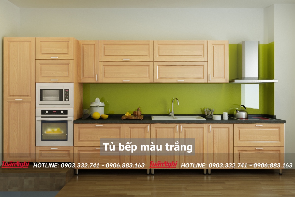 Tủ bếp màu trắng