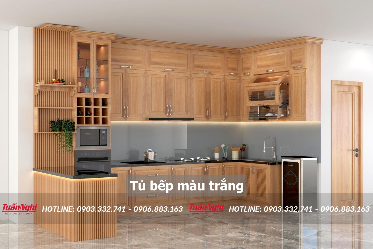 Tủ bếp màu trắng