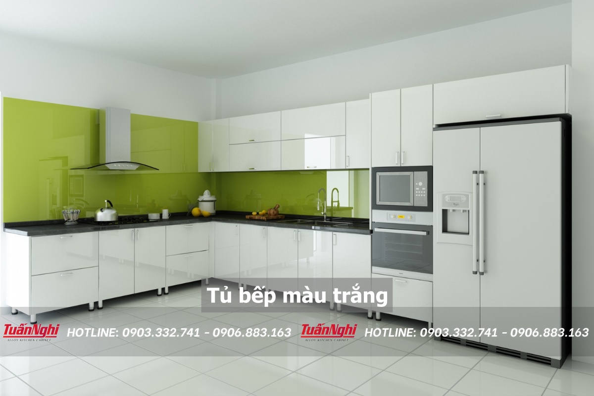 Tủ bếp màu trắng