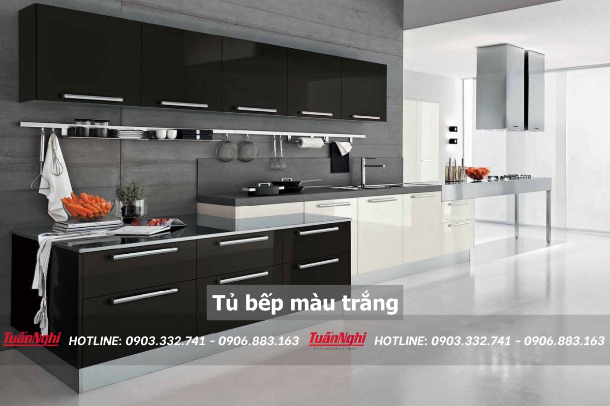 Tủ bếp màu trắng