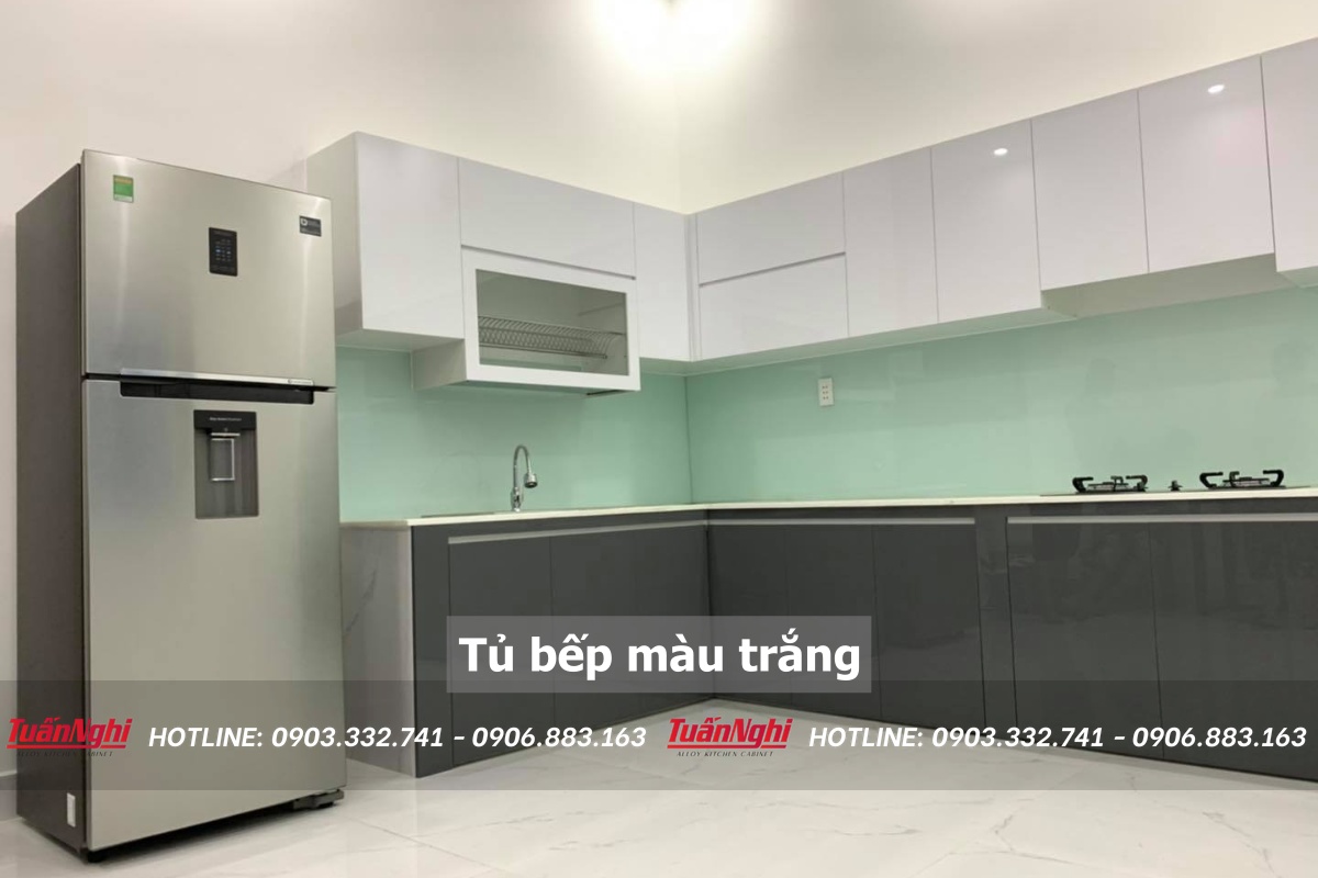 Tủ bếp màu trắng