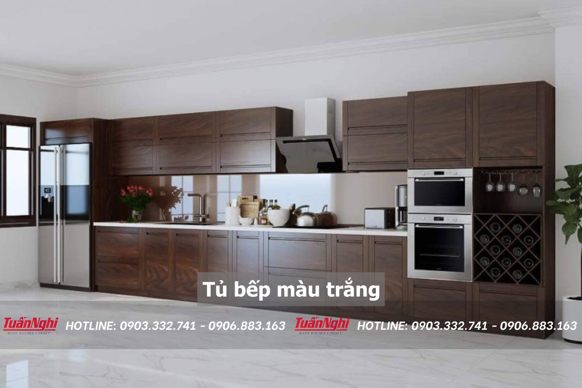 Tủ bếp màu trắng
