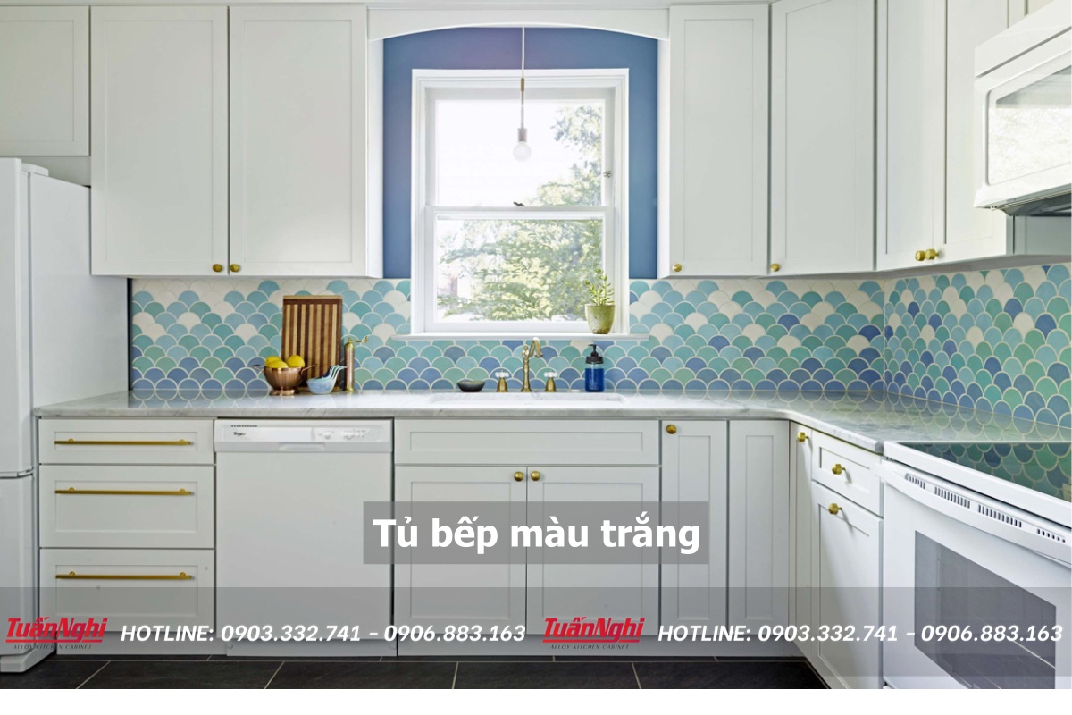 Tủ bếp màu trắng