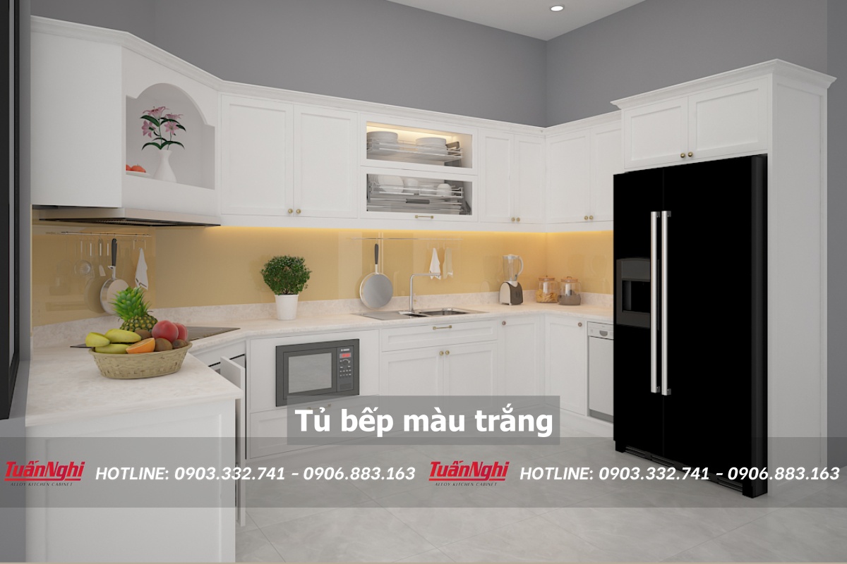 Tủ bếp màu trắng