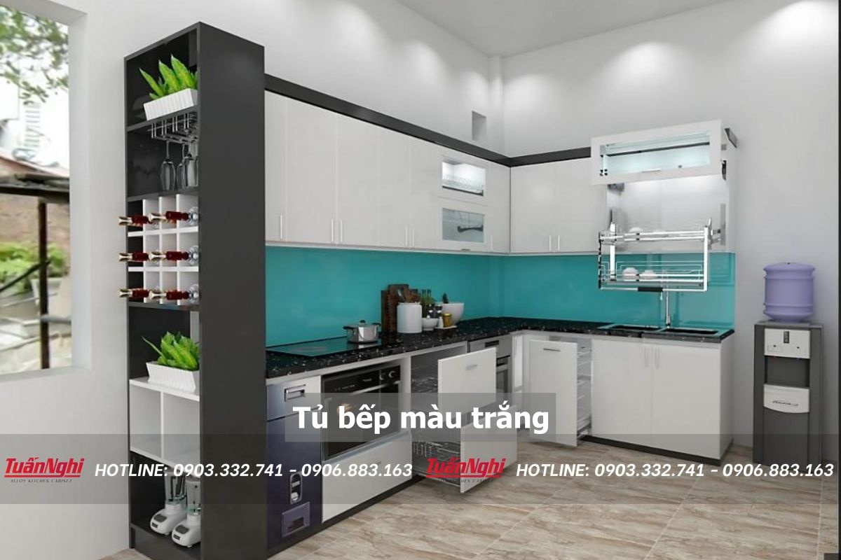 Tủ bếp màu trắng