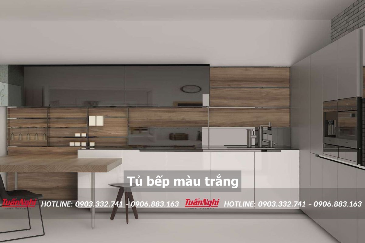 Tủ bếp màu trắng