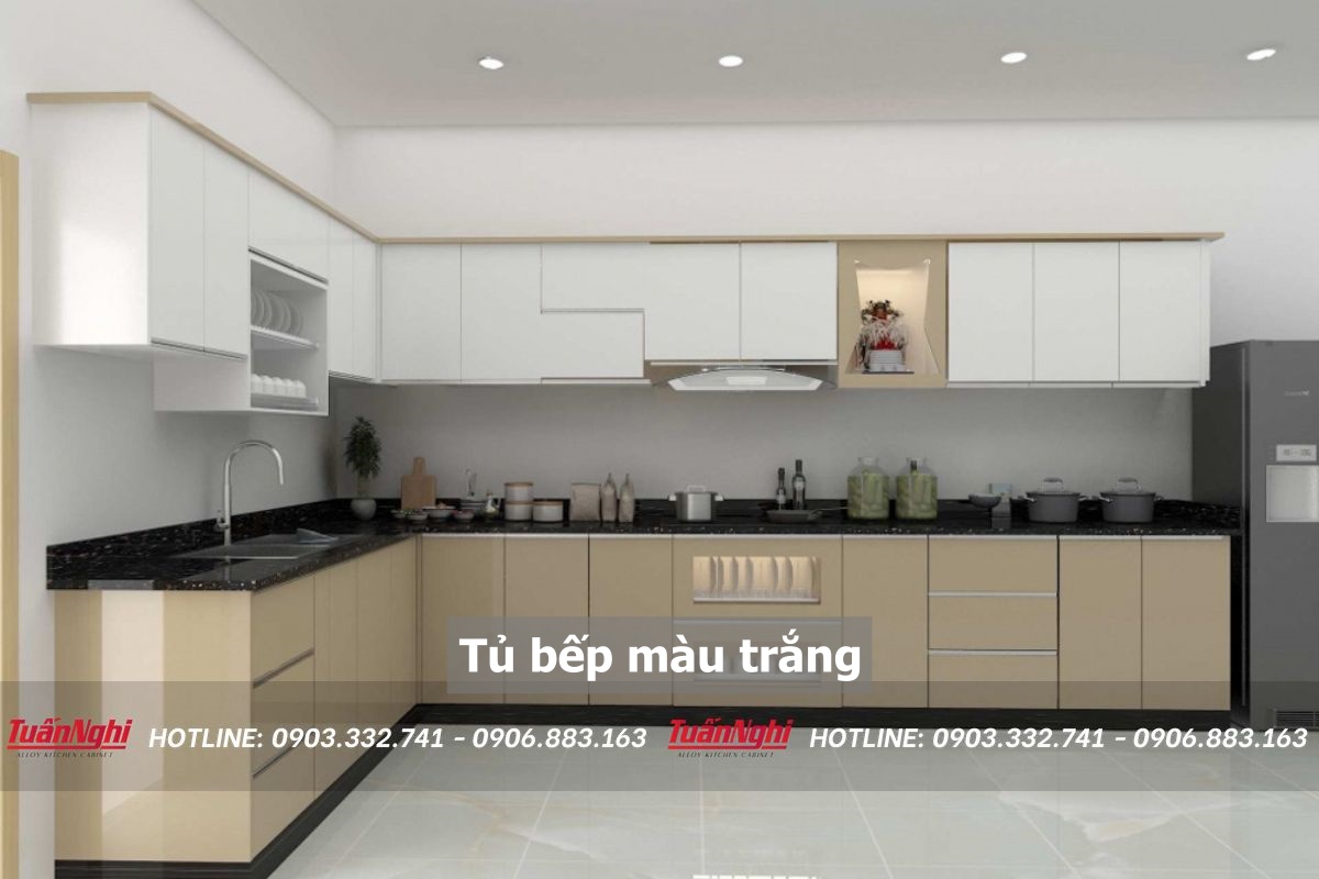 Tủ bếp màu trắng