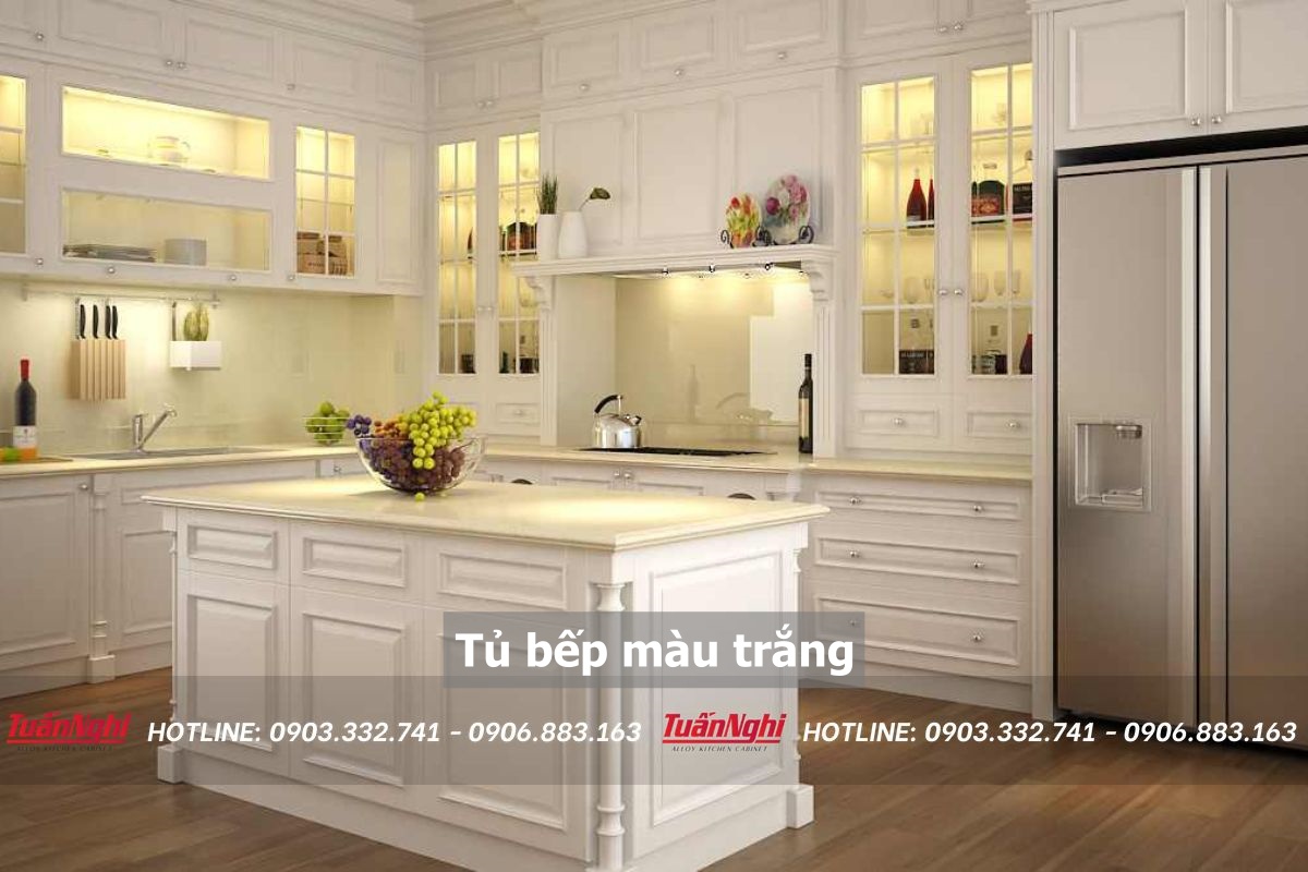 Tủ bếp màu trắng