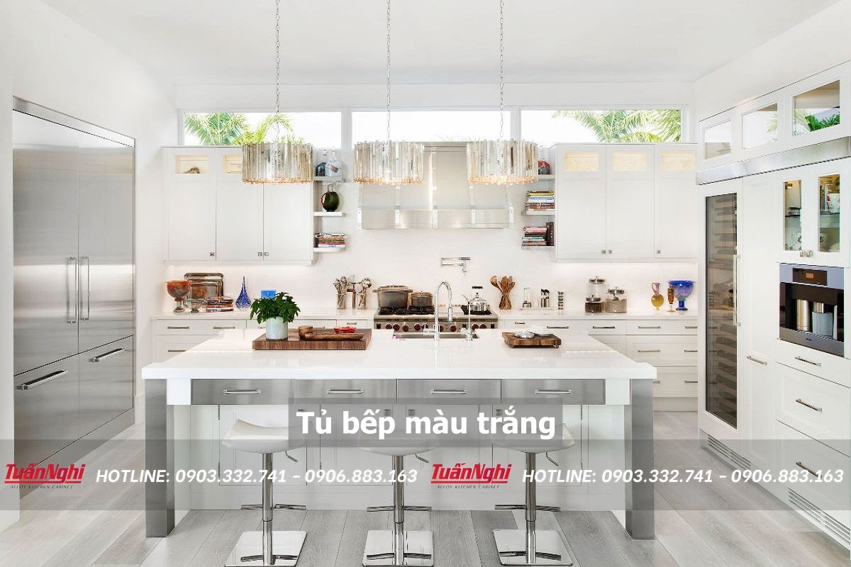 Tủ bếp màu trắng