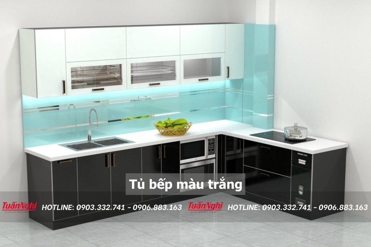 Tủ bếp màu trắng