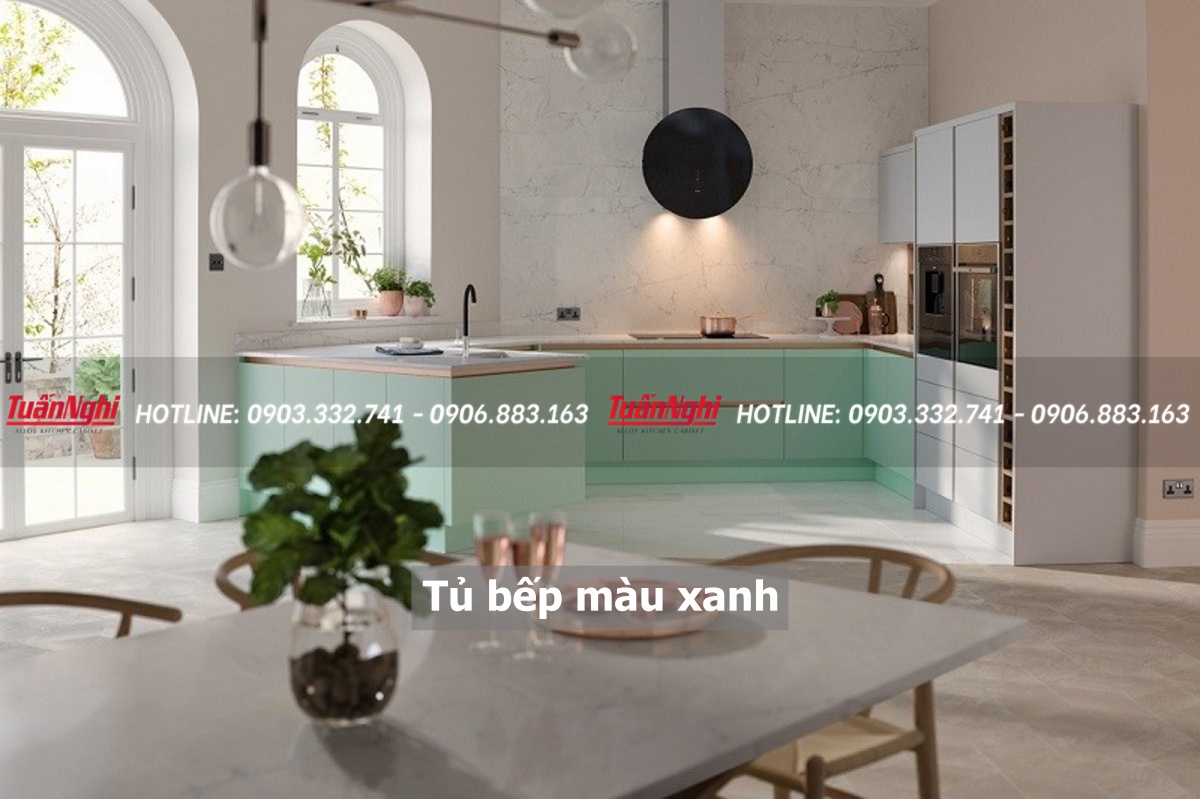 10+ Mẫu Tủ Bếp Màu Xanh Đẹp Và Thu Hút Ánh Nhìn 2023 13 Tủ bếp màu xanh
