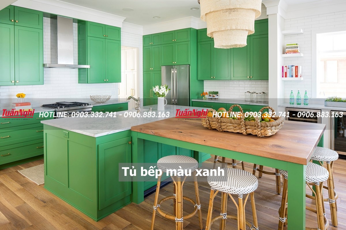 10+ Mẫu Tủ Bếp Màu Xanh Đẹp Và Thu Hút Ánh Nhìn 2023 15 Tủ bếp màu xanh