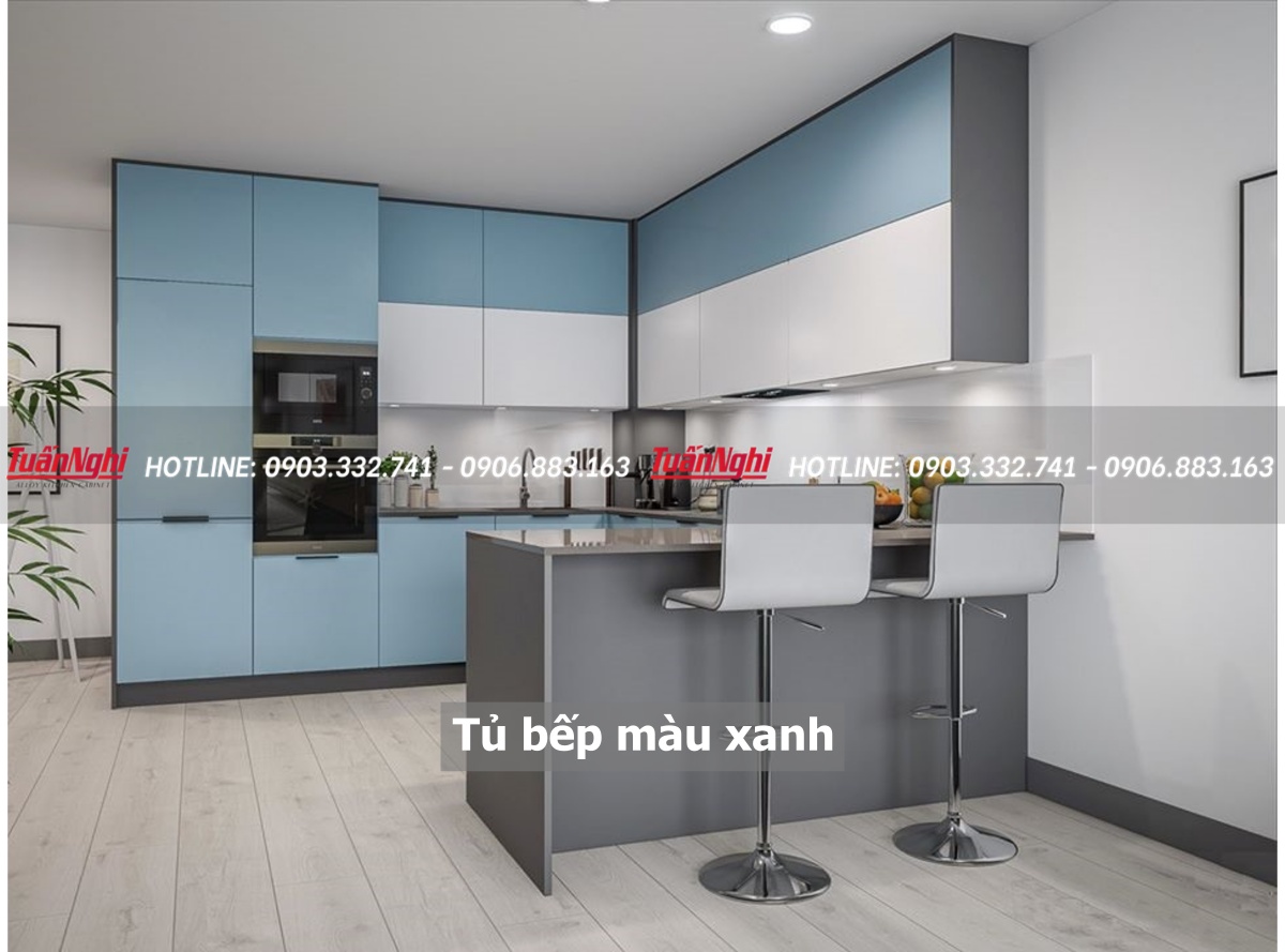 10+ Mẫu Tủ Bếp Màu Xanh Đẹp Và Thu Hút Ánh Nhìn 2023 17 Tủ bếp màu xanh