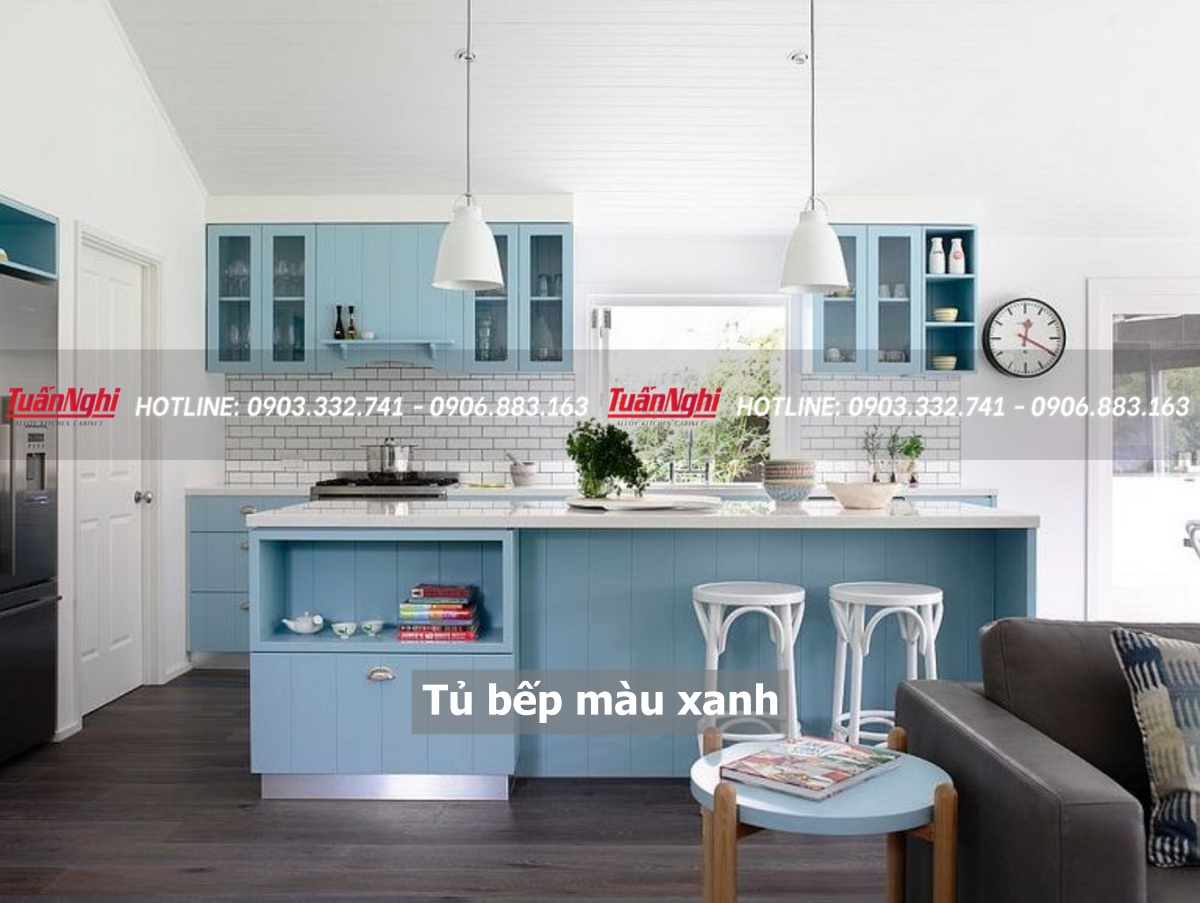10+ Mẫu Tủ Bếp Màu Xanh Đẹp Và Thu Hút Ánh Nhìn 2023 18 Tủ bếp màu xanh
