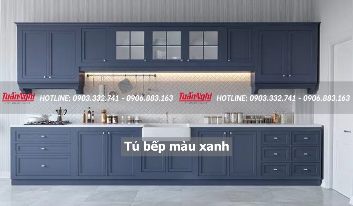 10+ Mẫu Tủ Bếp Màu Xanh Đẹp Và Thu Hút Ánh Nhìn 2023 19 Tủ bếp màu xanh