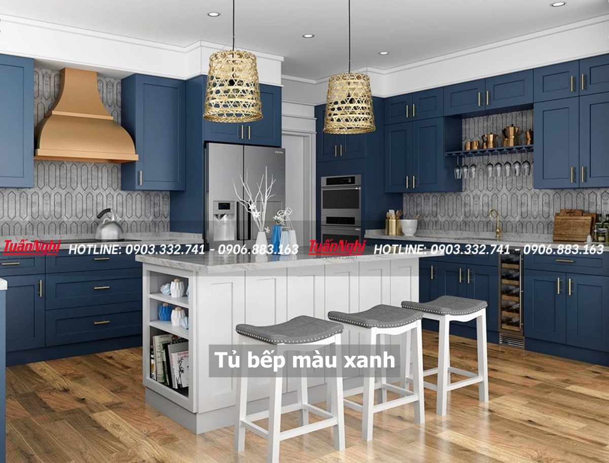 10+ Mẫu Tủ Bếp Màu Xanh Đẹp Và Thu Hút Ánh Nhìn 2023 11 Tủ bếp màu xanh