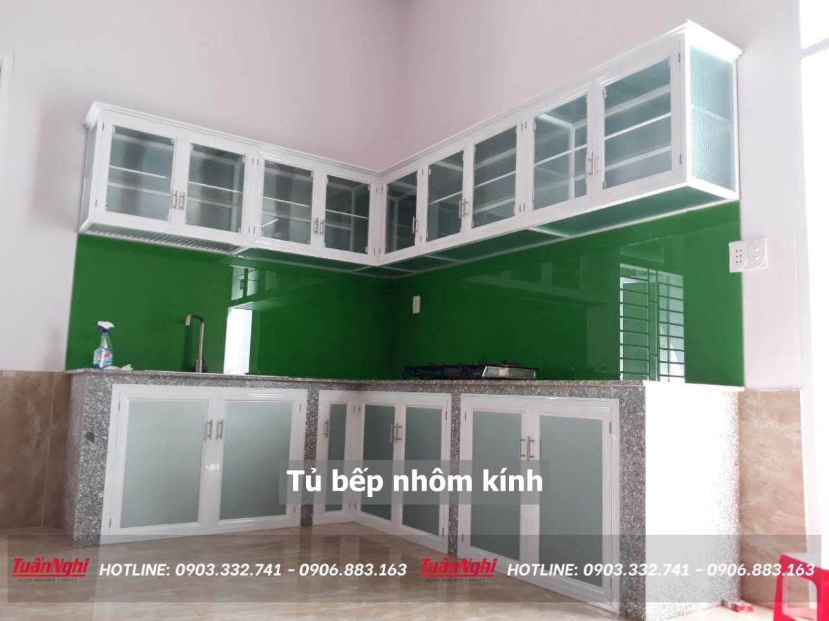 15+ Mẫu Tủ Bếp Nhôm Kính Đẹp Không Thể Bỏ Qua 2023 26 Tủ bếp nhôm kính