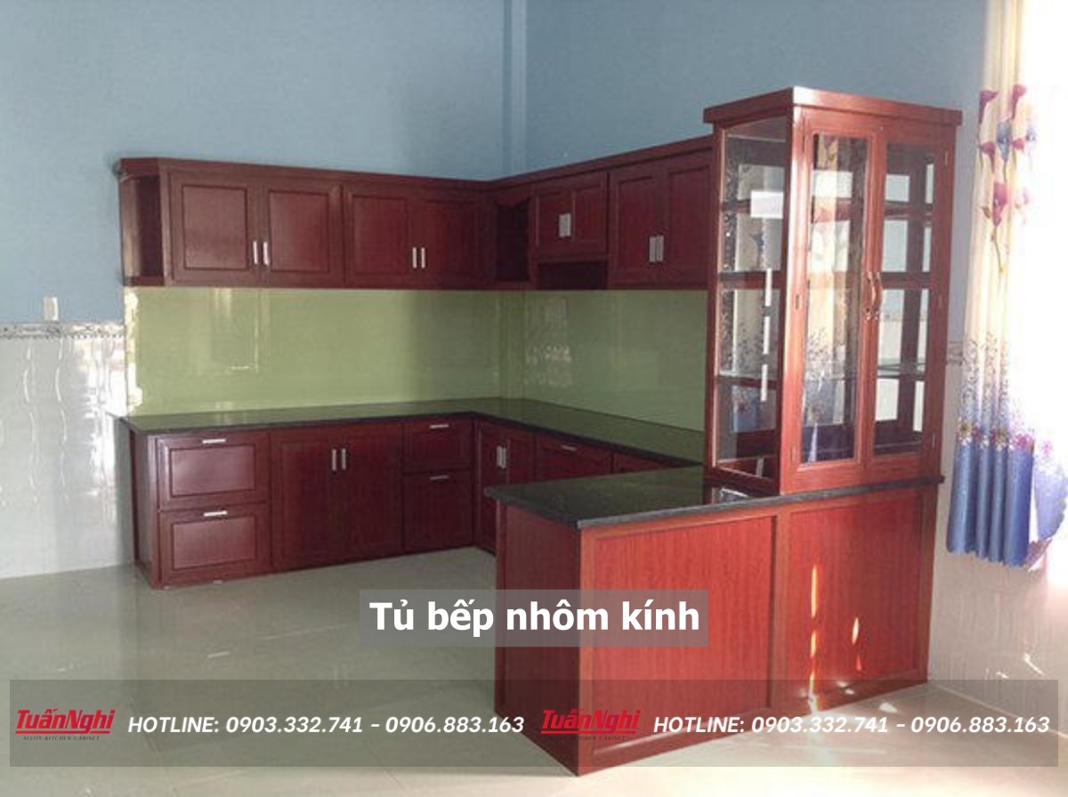 15+ Mẫu Tủ Bếp Nhôm Kính Đẹp Không Thể Bỏ Qua 2023 39 Tủ bếp nhôm kính