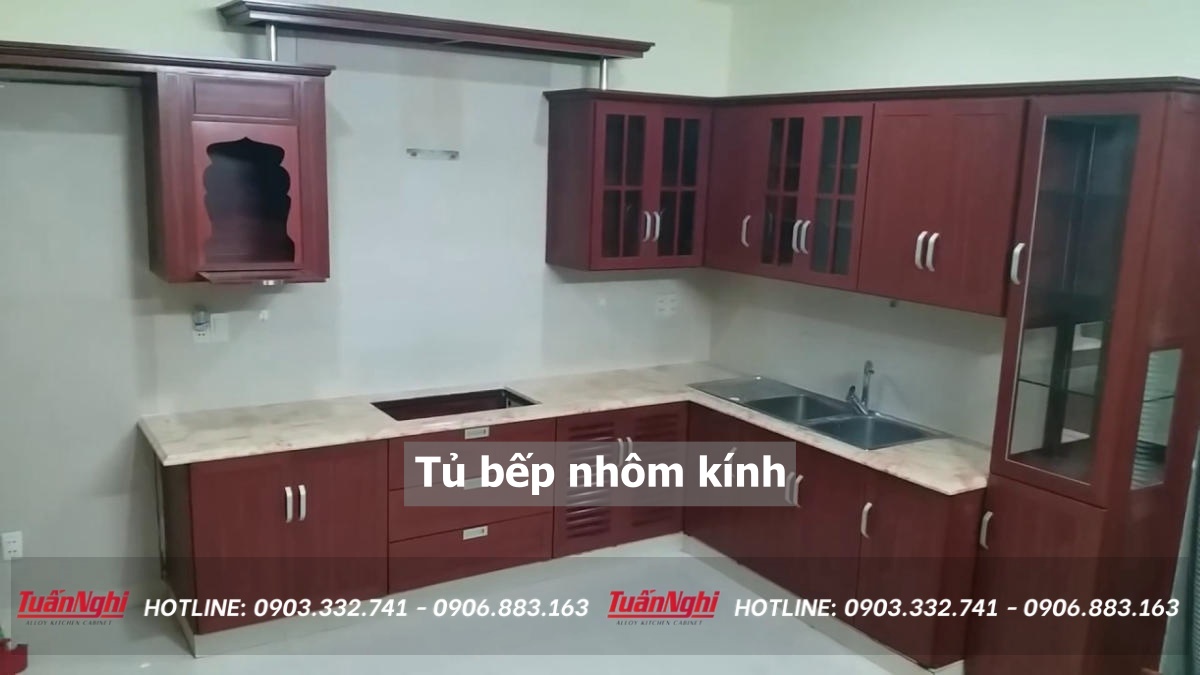 15+ Mẫu Tủ Bếp Nhôm Kính Đẹp Không Thể Bỏ Qua 2023 24 Tủ bếp nhôm kính