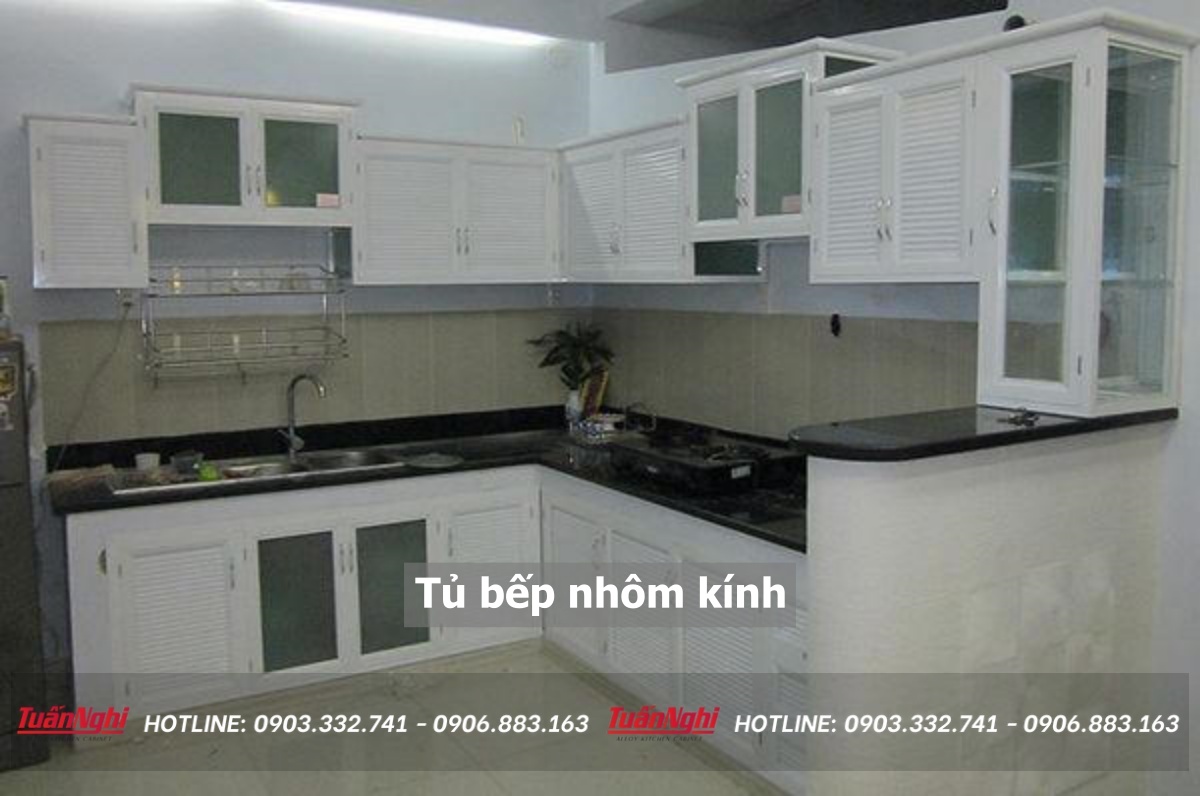 15+ Mẫu Tủ Bếp Nhôm Kính Đẹp Không Thể Bỏ Qua 2023 27 Tủ bếp nhôm kính