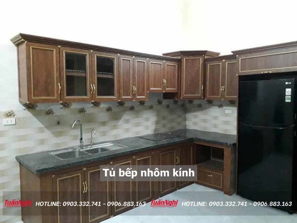 15+ Mẫu Tủ Bếp Nhôm Kính Đẹp Không Thể Bỏ Qua 2023 28 Tủ bếp nhôm kính
