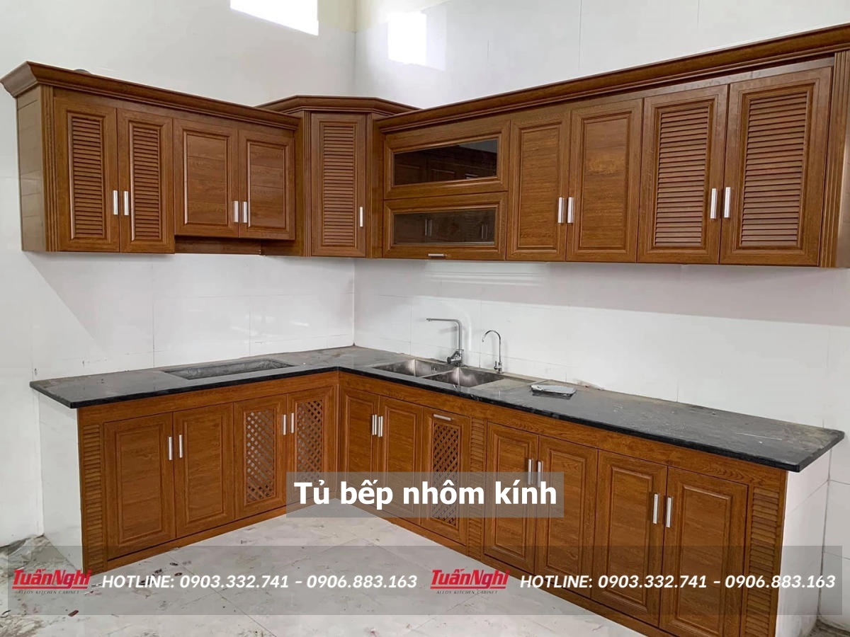 15+ Mẫu Tủ Bếp Nhôm Kính Đẹp Không Thể Bỏ Qua 2023 30 Tủ bếp nhôm kính