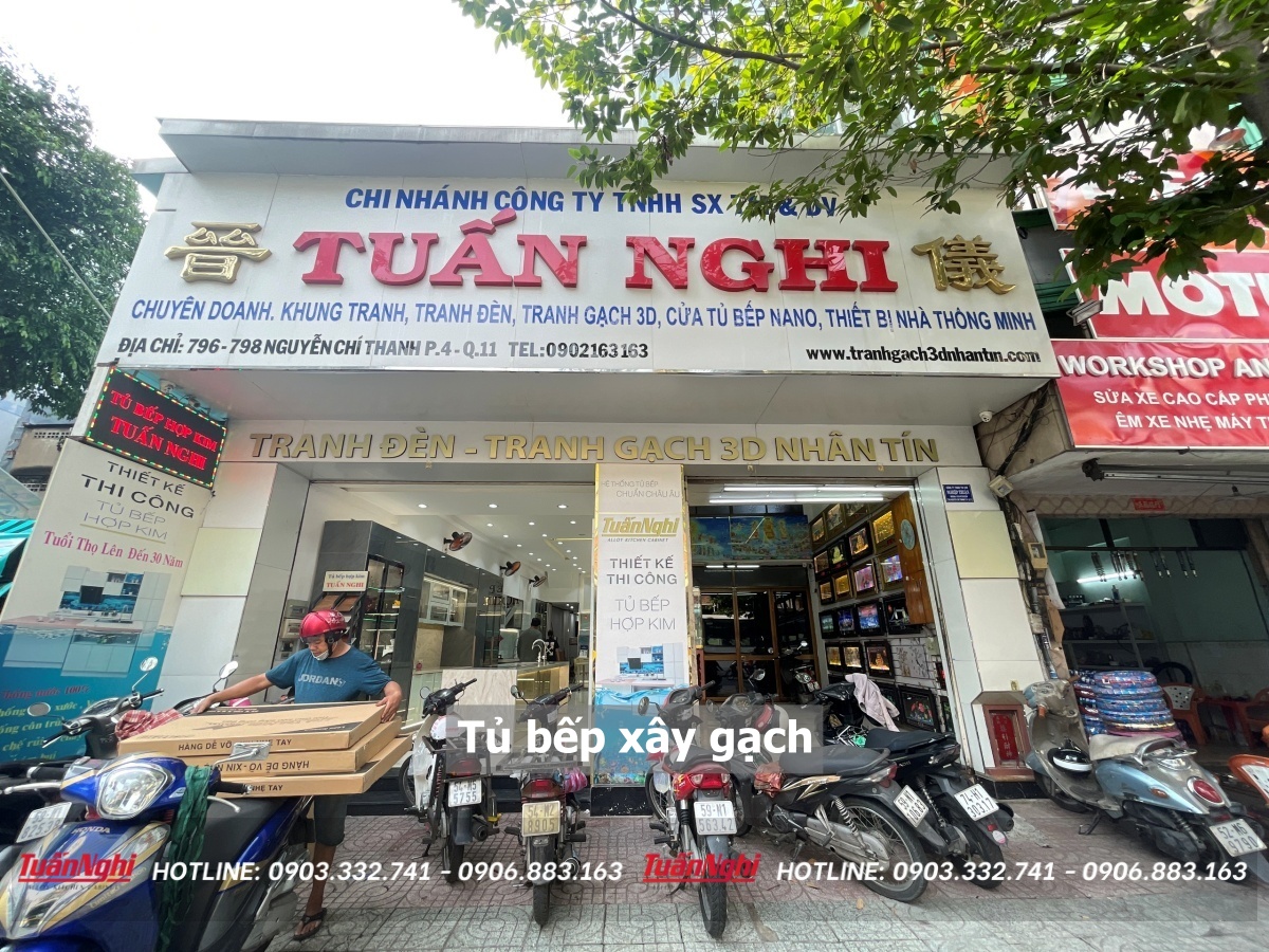 Tủ bếp xây gạch