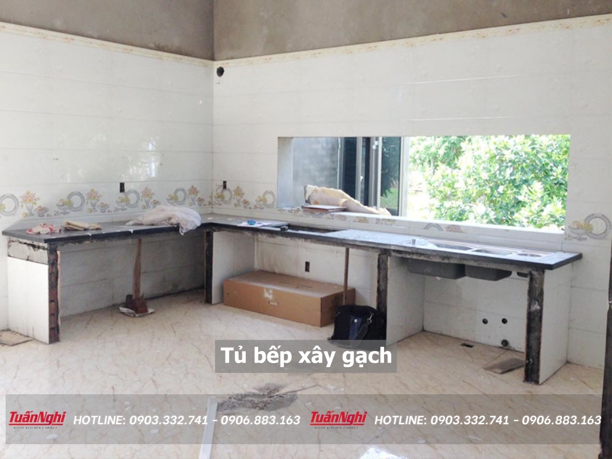 Tủ bếp xây gạch