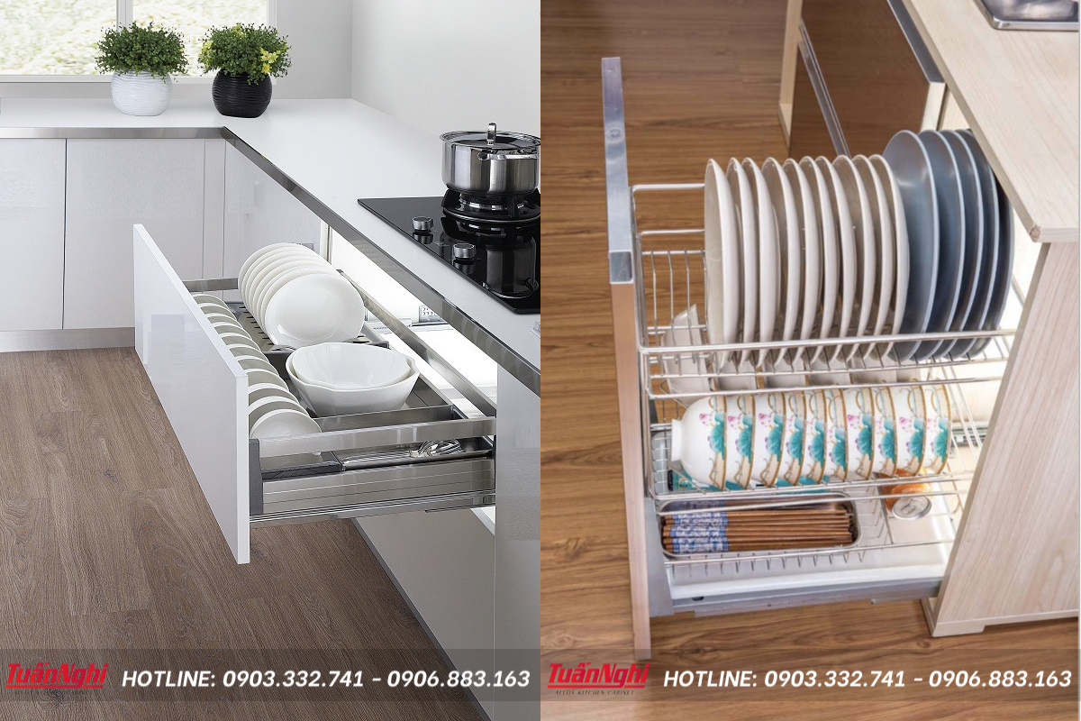 Kích thước các ngăn tủ bếp đựng bát đĩa