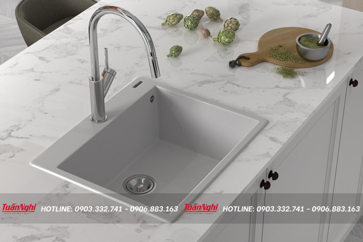 khoang chậu rửa tủ bếp gỗ công nghiệp