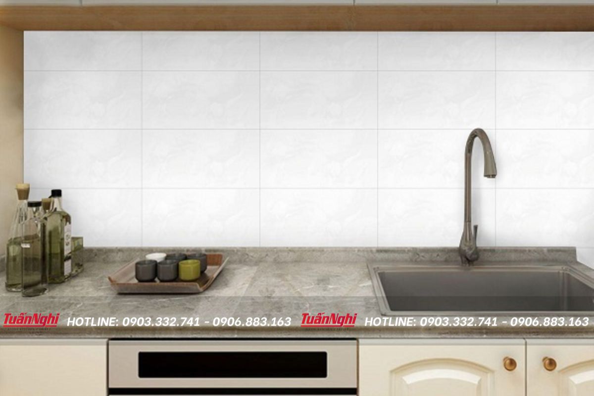 Mẫu gạch 300x600 rất dễ để thi công với mọi không gian bếp