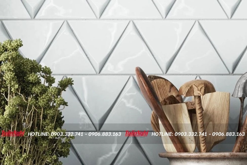 Mẫu tường ốp 3D tạo cảm giác mới lạ cho căn bếp