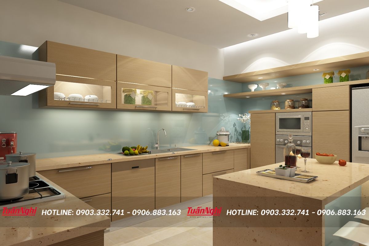 Tủ bếp chữ G giúp không gian bếp tiện nghi 