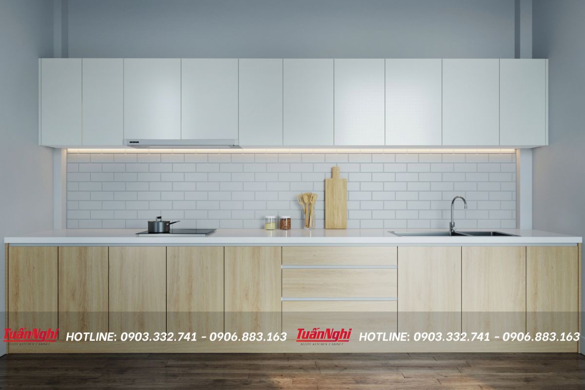 tủ bếp chữ i dài 3m