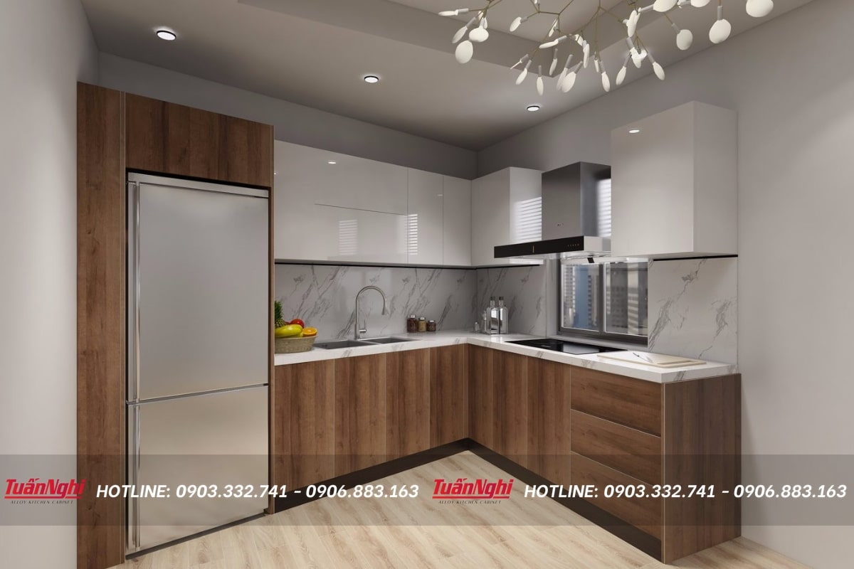 Top 10 Mẫu Tủ Bếp Treo Tường Đẹp Phù Hợp Người Việt Nhất 2024 20 tủ bếp chung cư