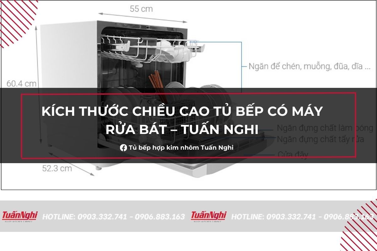 Kích Thước Chiều Cao Tủ Bếp Có Máy Rửa Bát – Tuấn Nghi 