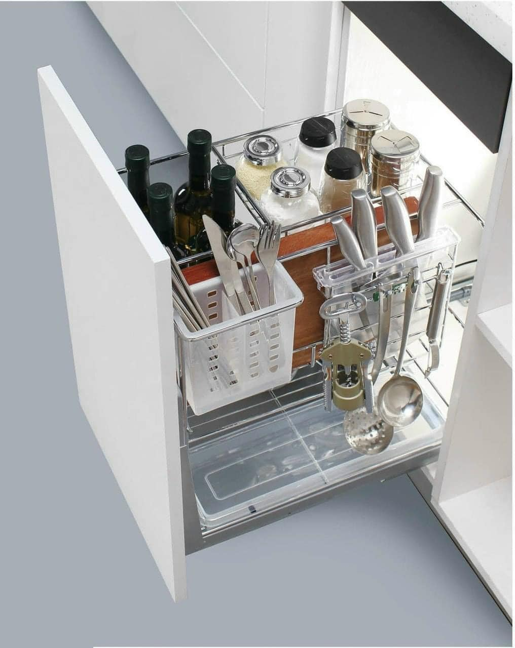 Kích thước ngăn kéo tủ bếp đựng dao thớt, gia vị 