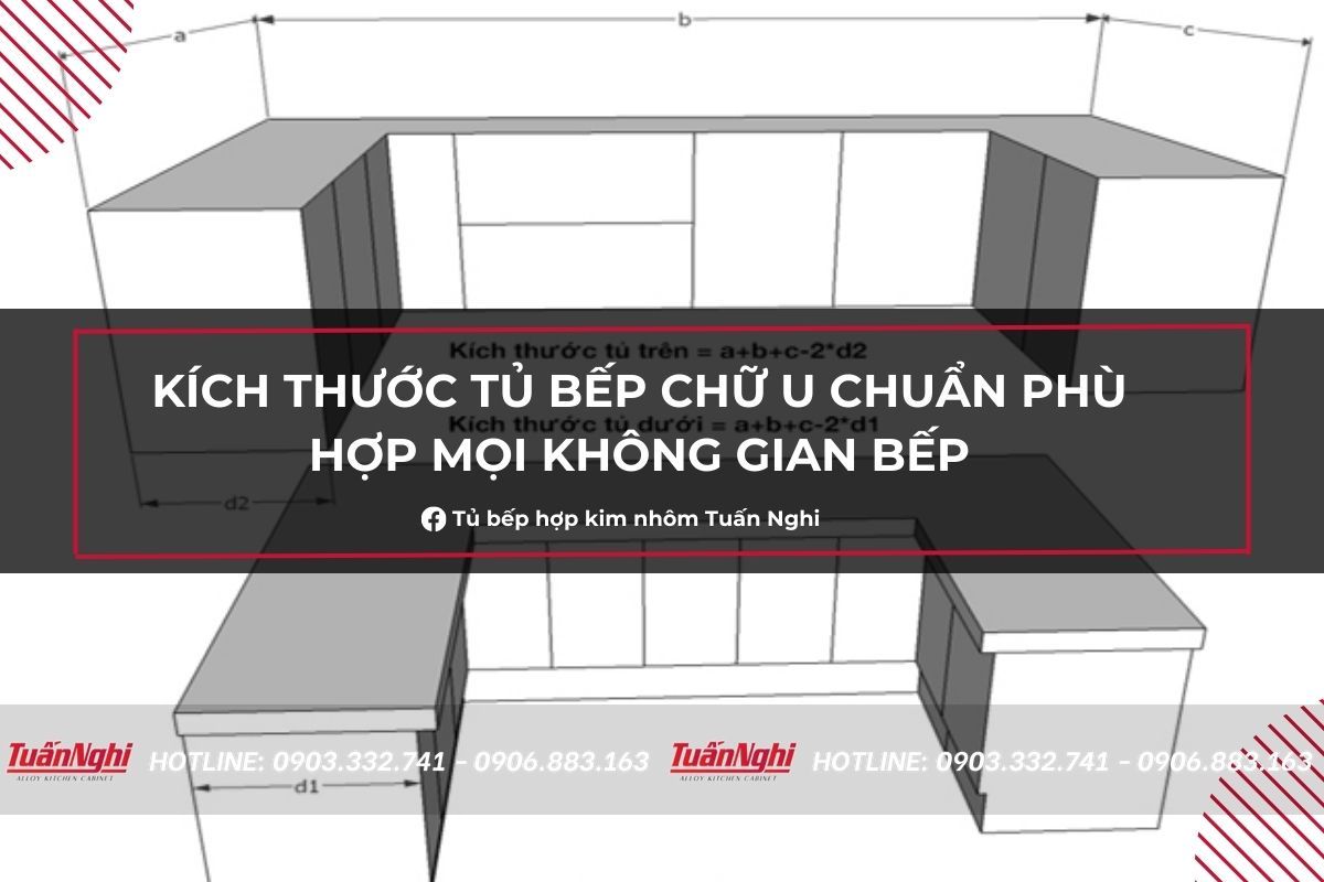 Kích Thước Tủ Bếp Chữ U Chuẩn Phù Hợp Mọi Không Gian Bếp 