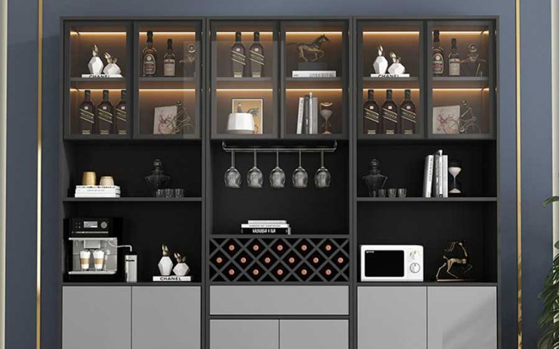 Vì sao tủ trang trí phòng khách trở thành xu hướng 2024? 5 chat lieu tu trang tri phong khach