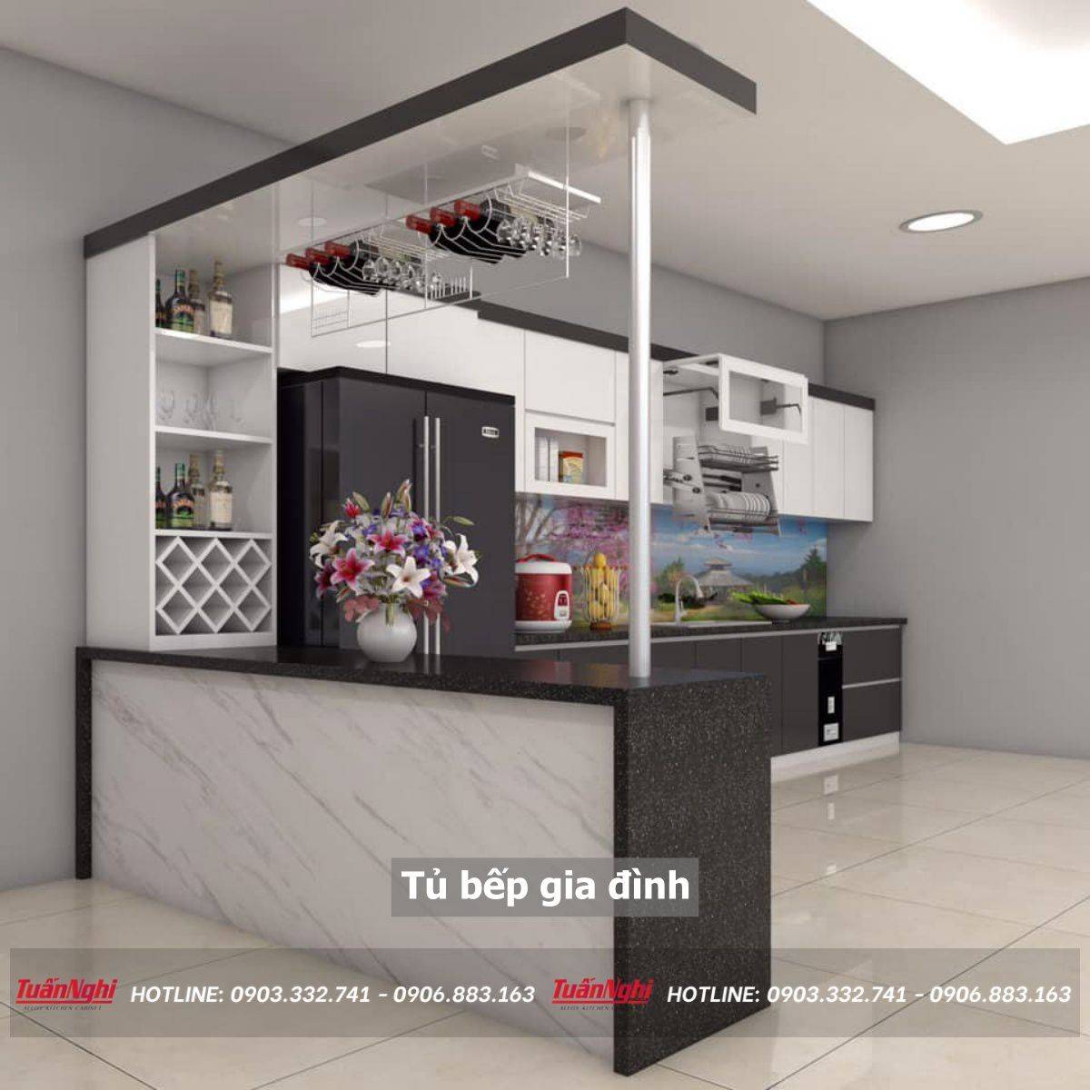 tủ bếp gia đình
