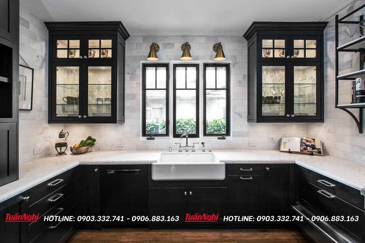 tủ bếp có bồn rửa chén