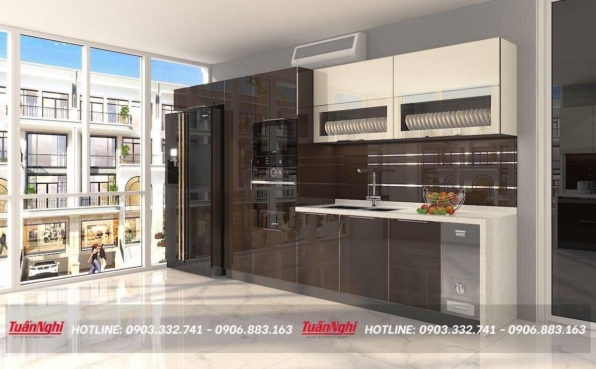 giá tủ bếp cánh kính