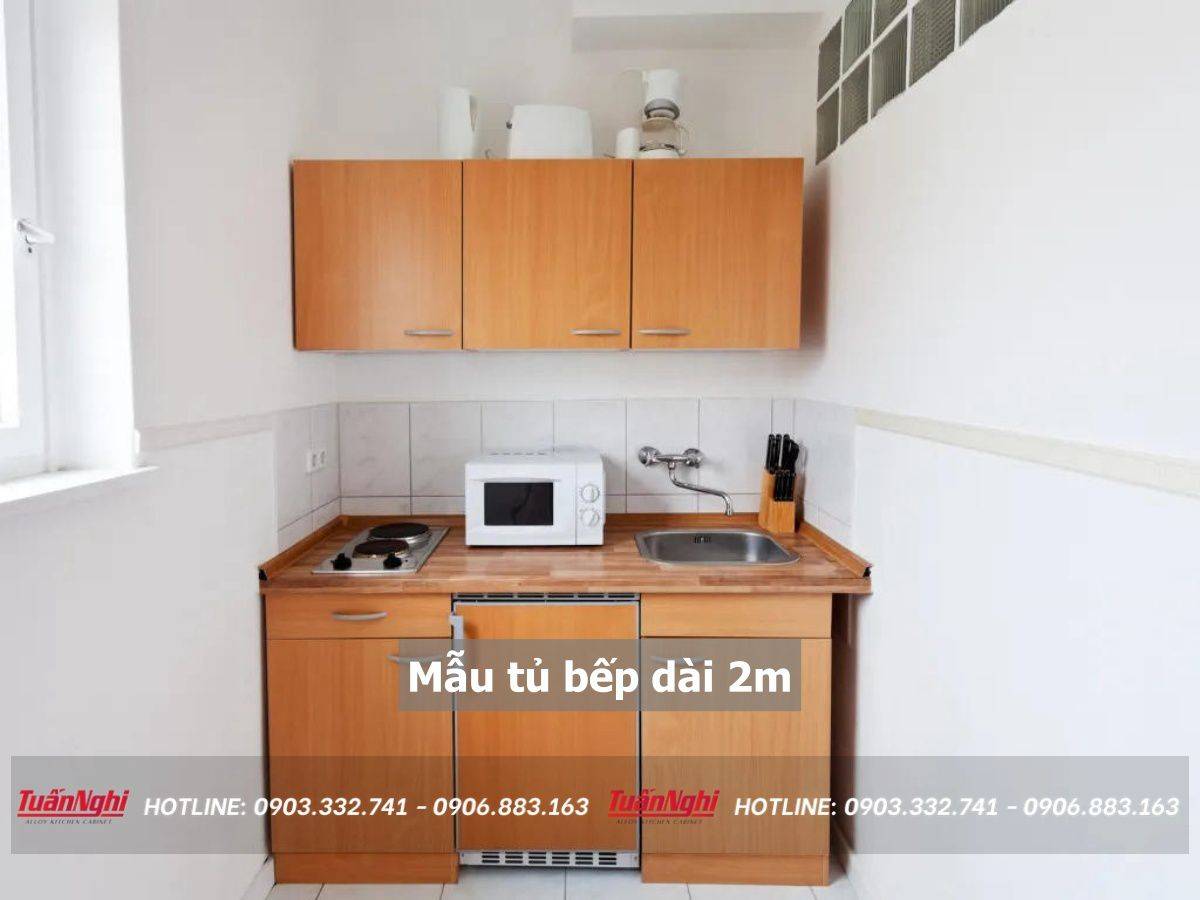 mẫu tủ bếp dài 2m